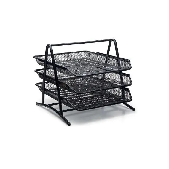 ادوات تنظيم المكتب، سمبا، حاوية مستندات مكتبية  ، 3 رفوف، حديد، اسود