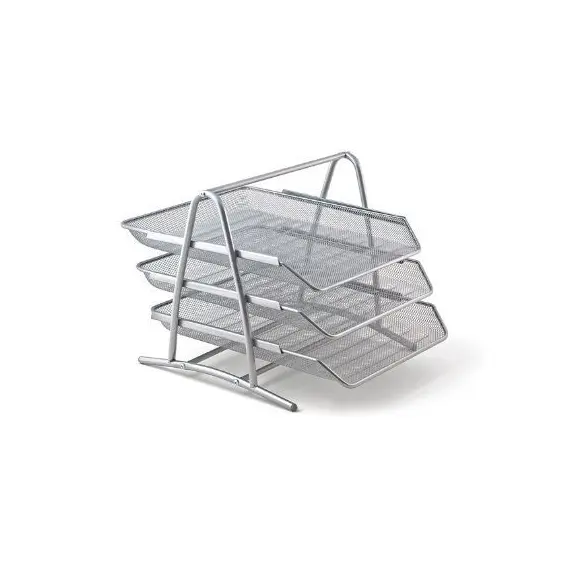 Desk Organizer, SIMBA , Desk Office Tray , 3 tries, Steel, Silver