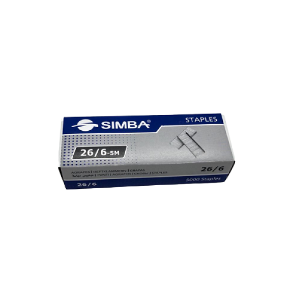 Stapler, Pins SIMBA No. 26/6  - 5000 High-Quality Pins Stapler, Pins SIMBA No. 26/6  - 5000 High-Quality Pins