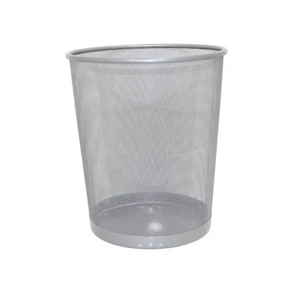 سلة مهملات شبكي فضي