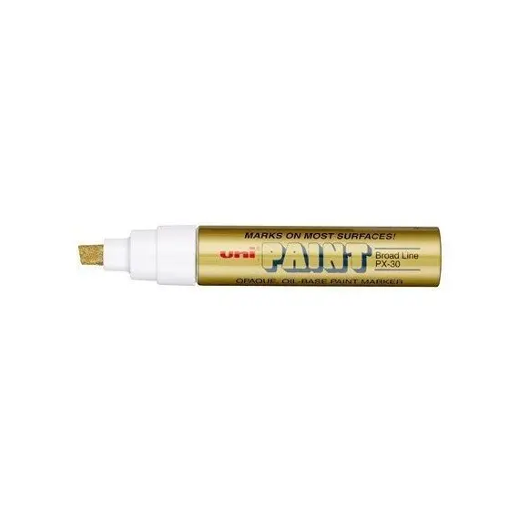 Paint Marker, Uni-Ball, PX-30, Chisel Tip, 4.0 - 8.5mm, Gold
