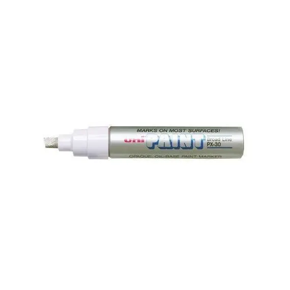 Paint Marker, Uni-Ball, PX-30, Chisel Tip, 4.0 - 8.5mm, Silver