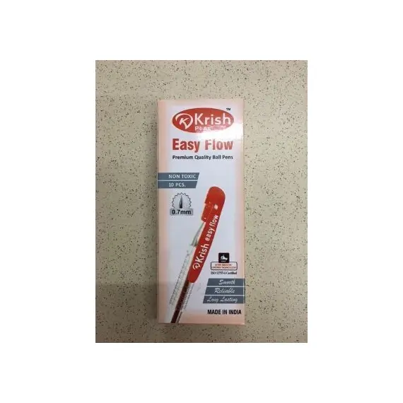 قلم، كريش، قلم جاف،  0.7 مم، احمر، 10 حبة/ علبة