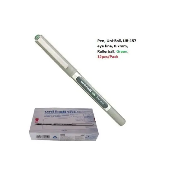 قلم، يوني-بول، UB-157 اي فاين، 0.7مم، رولربول، اخضر، 12حبة/علبة