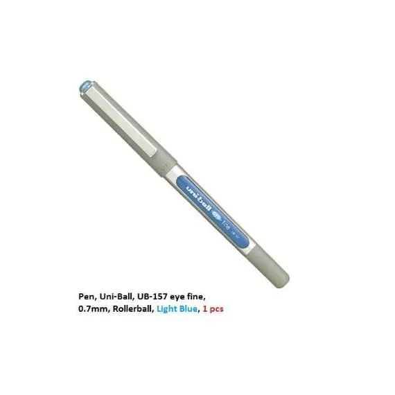 قلم، يوني-بول، UB-157 اي فاين، 0.7مم، رولربول، ازرق فاتح، 1 حبة