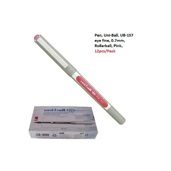 قلم، يوني-بول، UB-157 اي فاين، 0.7مم، رولربول، وردي، 12حبة/علبة