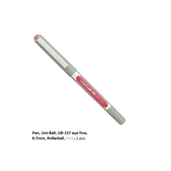 قلم، يوني-بول، UB-157 اي فاين، 0.7مم، رولربول، وردي، 1 حبة