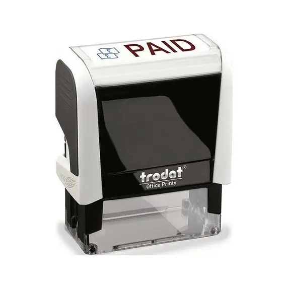 ختم ،ترودات 4911،ذاتي التحبير ،" مدفوع"، احمر