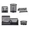 Metal Mesh Desk Sets 5 PCS - Black