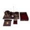 Office Set Dark Brown Luxury Leather 10 PCs KING STYLE