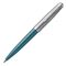 PARKER 51 Medium Ballpoint Pen Teal Blue Chrome Trim Black Ink