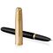 PARKER 51 Premium Medium 18K Gold Nib Fountain Pen Black Gold Trim