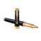 PARKER Premier Fine Rollerball Pen Black Lacquer Gold Trim Black Ink