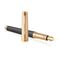 PARKER Premier Medium 18K Gold Nib Fountain Pen Custom Storm Grey Gold Trim Black Ink
