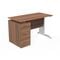 Desk ​with Fixed Pedestal -Brown 120cm ​