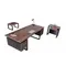 Office Set Lara - Desk 200 cm - Brown & Black 4 Pieces (TLLL-DS017)