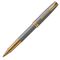PARKER Sonnet Fine Rollerball Pen Chiselled Sterling Silver Gold Trim Black Ink