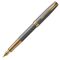 PARKER Sonnet Medium 18K Gold Nib Fountain Pen Chiselled Sterling Silver Gold Trim Black Ink