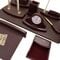 Office Set Dark Brown Luxury Leather 10 PCs KING STYLE