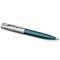PARKER 51 Medium Ballpoint Pen Teal Blue Chrome Trim Black Ink