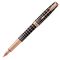 PARKER Sonnet Medium 18K Gold Nib Fountain Pen Brown Rubber Rose Gold Trim