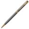PARKER Sonnet Slim Medium Ballpoint Pen Chiselled Silver Gold Trim Black Ink