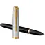 PARKER 51 Premium Medium Fountain Pen Black Gold Trim
