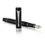 PARKER Duofold Medium 18K Gold Nib Fountain Pen Classic Black Chrome Trim Black Ink