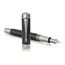 PARKER Duofold Prestige Medium Fountain Pen Black Chevron Chrome Trim