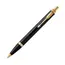 PARKER IM Medium Ballpoint Pen Black Lacquer Gold Trim Blue Ink
