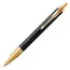 PARKER IM Premium Medium Ballpoint Pen Black Gold Trim Blue Ink