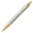 PARKER IM Premium Medium Ballpoint Pen Warm Grey Gold Trim Blue Ink