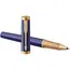 PARKER Ingenuity Fine Rollerball Pen Dark Blue Gold Trim Black Ink