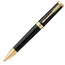 ​PARKER Ingenuity Medium Ballpoint Pen Black Gold Trim Black Ink​