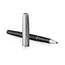 PARKER Sonnet Essential Fine Rollerball Pen Black and Sandblasted Steel Chrome Trim Black Ink