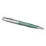 PARKER Sonnet Essential Medium Ballpoint Pen Metal and Green Lacquer Palladium Trim Black Ink
