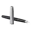 PARKER Sonnet Essential Medium Fountain Pen Black and Sandblasted Steel Chrome Trim