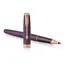 PARKER Sonnet Fine Rollerball Pen Chiselled Purple Matrix Rose Gold Trim Black Ink