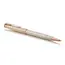 PARKER Sonnet Medium Ballpoint Pen Chiselled Silver Rose Gold Trim Black Ink