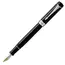 PARKER Duofold Medium 18K Gold Nib Fountain Pen Classic Black Chrome Trim Black Ink, 2 image