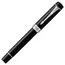 PARKER Duofold Medium 18K Gold Nib Fountain Pen Classic Black Chrome Trim Black Ink, 3 image