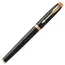 PARKER IM Premium Fine Rollerball Pen Black Gold Trim Black Ink, 3 image