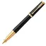 PARKER Ingenuity Medium Fountain Pen Black Gold Trim Black Ink, 2 image