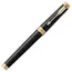 PARKER Premier Fine Rollerball Pen Black Lacquer Gold Trim Black Ink, 3 image
