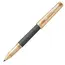 PARKER Premier Fine Rollerball Pen Custom Storm Grey Gold Trim Black Ink, 2 image