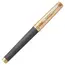 PARKER Premier Medium 18K Gold Nib Fountain Pen Custom Storm Grey Gold Trim Black Ink, 3 image