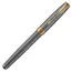 PARKER Sonnet Fine Rollerball Pen Chiselled Sterling Silver Gold Trim Black Ink, 3 image