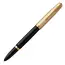 PARKER 51 Premium Medium 18K Gold Nib Fountain Pen Black Gold Trim, 2 image