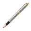 PARKER IM Medium Rollerball Pen Brushed Metal Gold Trim Blue Ink, 2 image