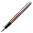 PARKER Sonnet Essential Medium Fountain Pen Metal and Orange Lacquer Palladium Trim, 2 image